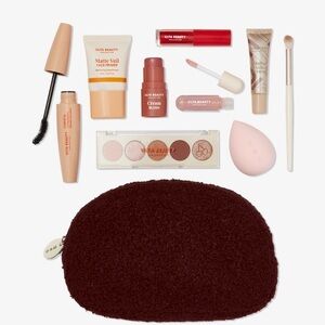 Ulta Beauty Cosmetic Collection with Deep Red Pouch